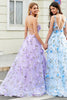 Load image into Gallery viewer, Nydelig A Line Spaghetti stropper Lilac Long Prom Kjole med 3D Blomster