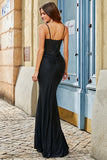 Mermaid Beaded Black Prom kjole med volanger