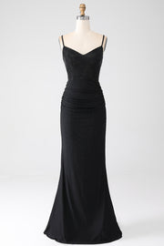 Mermaid Black Beaded Prom kjole med volanger