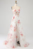 Load image into Gallery viewer, Ivory Flower brodert Long Corset Prom Dress med Slit