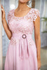 Load image into Gallery viewer, rosa chiffon mor til bruden kjole med blonder