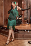 plus size champagne gatsby 1920-tallet flapper kjole med paljetter og frynser