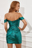 Load image into Gallery viewer, mørkegrønn paljett hjemkomst kjole