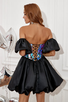 svart kjæreste homecoming kjole med avtakbare ermer