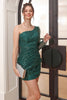 Load image into Gallery viewer, en skulder beaded grønn homecoming kjole