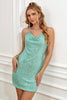 Load image into Gallery viewer, grønn glitrende stramme paljetter kort homecoming kjole