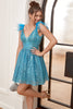 Load image into Gallery viewer, blå paljett A-linje homecoming kjole med fjær