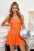 Load image into Gallery viewer, oransje blonder opp paljetter homecoming kjole
