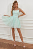 Load image into Gallery viewer, en linje spaghetti stropper lys lilla paljetter homecoming kjole