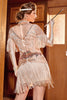 Load image into Gallery viewer, Rose Golden Bateau Neck 1920-tallet Gatsby Kjole Med Frynser