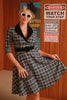 Load image into Gallery viewer, Green Plaid 1950-talls vintagekjole med belte