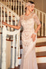 Load image into Gallery viewer, Lange flapperkjoler 1920-tallets perlet flott Gatsby-kjole med korte ermer