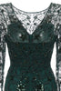 Load image into Gallery viewer, Mørkegrønne langermer Beading Mor til brud kjole