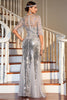 Load image into Gallery viewer, Gatsby kjole 1920-tallet Flapper Kort kjole Grå paljett vintage kjole til fest