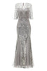 Load image into Gallery viewer, Grey Paljett Havfrue Great Gatsby 1920-tallet kjole