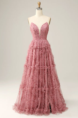 Dusty Rose Sweetheart A-Line Prom kjole