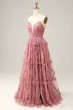 Dusty Rose Sweetheart A-Line Ballkjole
