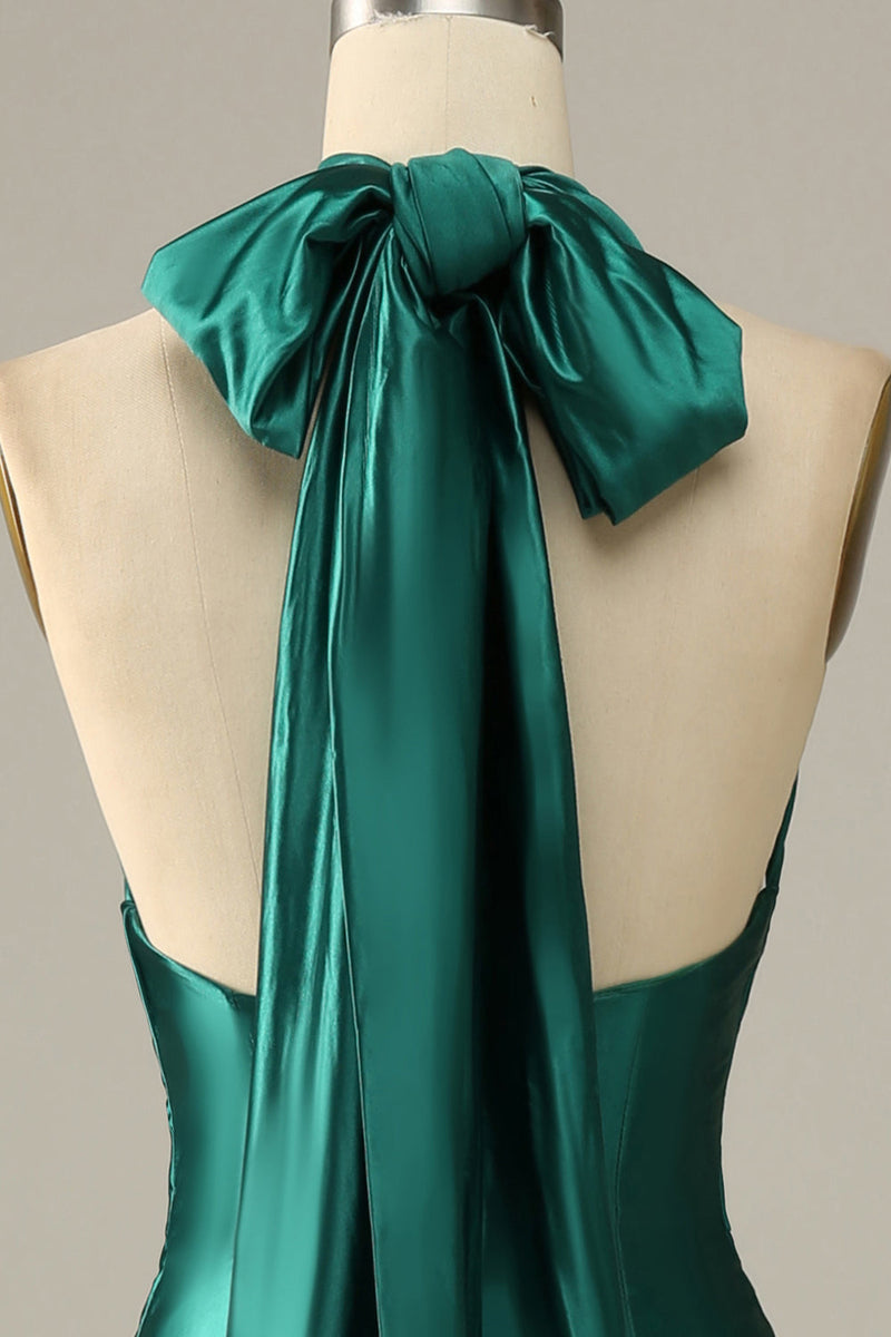 Load image into Gallery viewer, Mørkegrønn grime blonder opp havfrue prom kjole med spalte