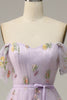 Load image into Gallery viewer, Lavendel A Line Tulle Off Shoulder Prom Kjole
