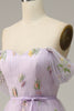 Load image into Gallery viewer, Lavendel A Line Tulle Off Shoulder Prom Kjole