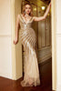 Load image into Gallery viewer, Luksuriøs havfrue Deep V Neck Golden Long Prom kjole med Silt