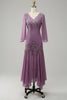 Load image into Gallery viewer, Grey Purple Mermaid Chiffon Mor til bruden kjole med blonder