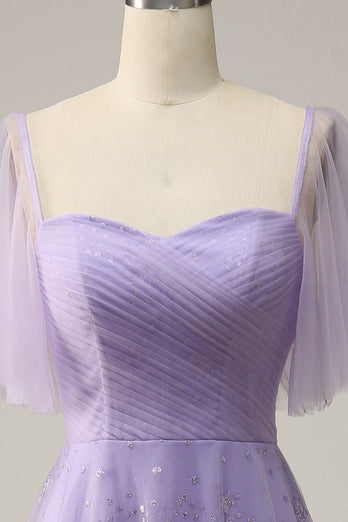 Off Shoulder Lavendel Prom Kjole med Ruffles