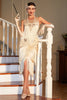 Load image into Gallery viewer, Frynset Champagne Brølende 20-talls flott Gatsby-kjole til fest