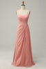Load image into Gallery viewer, En linje Spaghetti stropper Blush Long brudepike kjole med delt front
