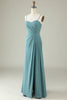 Load image into Gallery viewer, Grønn drapert Long Chiffon brudepike kjole