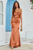 Load image into Gallery viewer, Enkel Copper Mermaid Backless Long Wedding Guest Dress