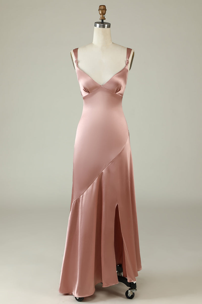 Load image into Gallery viewer, Blush asymmetrisk brudepike kjole med spalt
