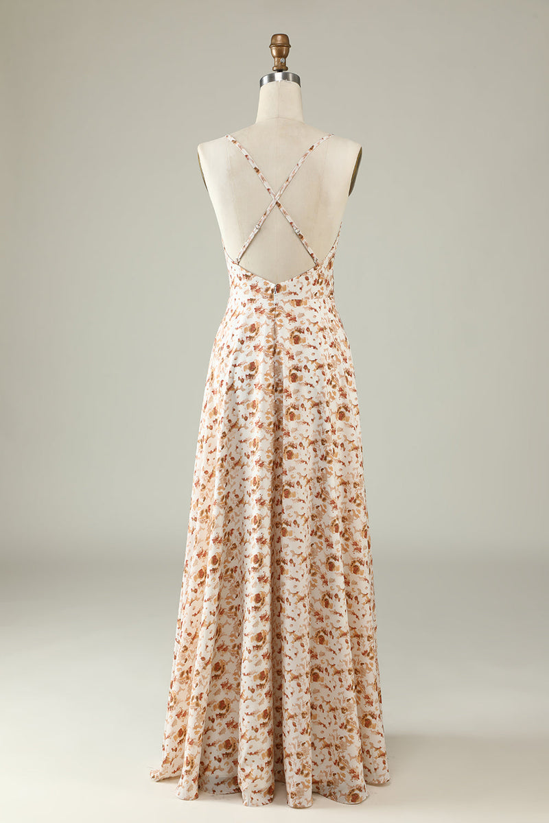 Load image into Gallery viewer, Hvit Floral Boho brudepike kjole med volanger