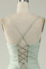 Load image into Gallery viewer, Havfrue Spaghetti stropper Grå Plus Size Prom kjole med Criss Cross Back