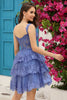 Load image into Gallery viewer, Søt en linje av skulderen rosa korsett Homecoming kjole med blonder