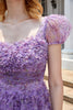 Load image into Gallery viewer, En linje lilla trykt Homecoming kjole med volanger