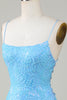 Load image into Gallery viewer, Sparkly Blue Beaded Tight Short Homecoming Dress