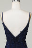 Load image into Gallery viewer, Sparkly Navy korsett Tight Short Homecoming kjole med blonder