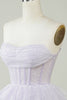 Load image into Gallery viewer, Sparkly Purple Corset Tiered Cute Homecoing Dress