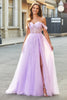 Load image into Gallery viewer, Av skulderen Lilac A-Line Beaded Corset Prom Dress