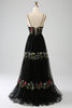 Load image into Gallery viewer, Svarte A-Line Spaghetti stropper brodert Long Corset Prom Dress