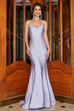 Lilac Mermaid Halter Neck Ryggløs Long Prom Dress