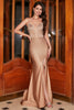 Load image into Gallery viewer, Trendy Mermaid Spaghetti stropper Champagne korsett Prom kjole med perler