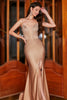 Load image into Gallery viewer, Trendy Mermaid Spaghetti stropper Champagne korsett Prom kjole med perler