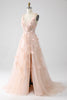 Load image into Gallery viewer, Blush A-Line Spaghetti stropper Long Prom Kjole med Appliques