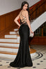 Load image into Gallery viewer, Svart havfrue Spaghetti stropper Long Prom Dress med Slit
