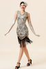 Load image into Gallery viewer, Sølv paljetter Fringes 1920-tallet Gatsby kjole med 20-tallet tilbehør sett