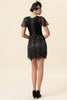 Load image into Gallery viewer, Black Beading Fringes Flapper kjole med 1920-tallet tilbehør sett