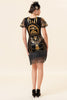 Load image into Gallery viewer, Fringed Golden Sequins Flapper Kjole med 20s tilbehør sett