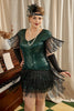 Load image into Gallery viewer, Grønn Plus Size 1920-tallet Gatsby kjole med 20s Acessories Set